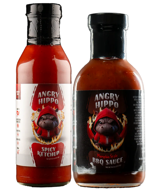 2 Pack - 1 bottle of Gourmet Memphis Style BBQ Sauce and 1 bottle of Gourmet Spicy Ketchup