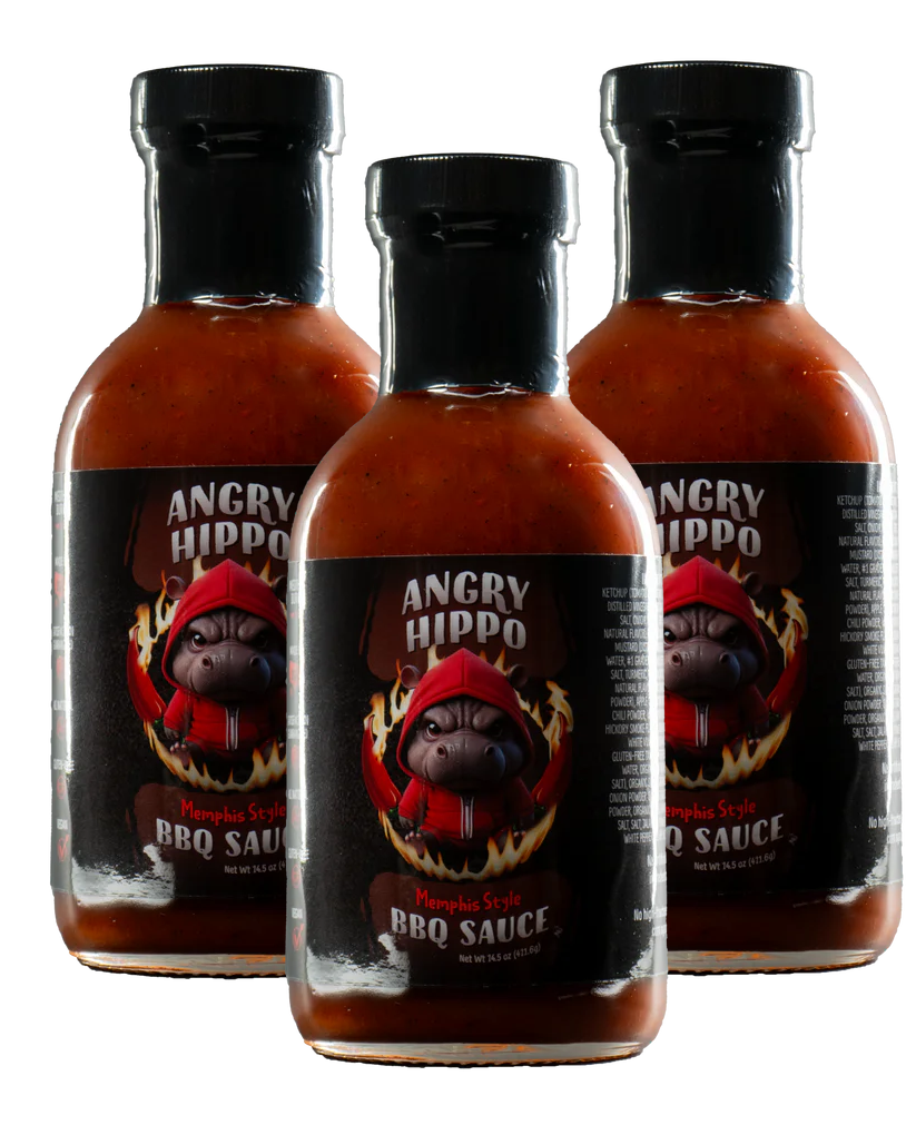 3 Pack Gourmet Memphis Style BBQ Sauce – Angry Hippo Foods