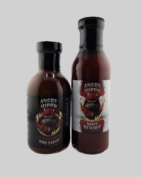 2 Pack - 1 bottle of Gourmet Memphis Style BBQ Sauce and 1 bottle of Gourmet Spicy Ketchup