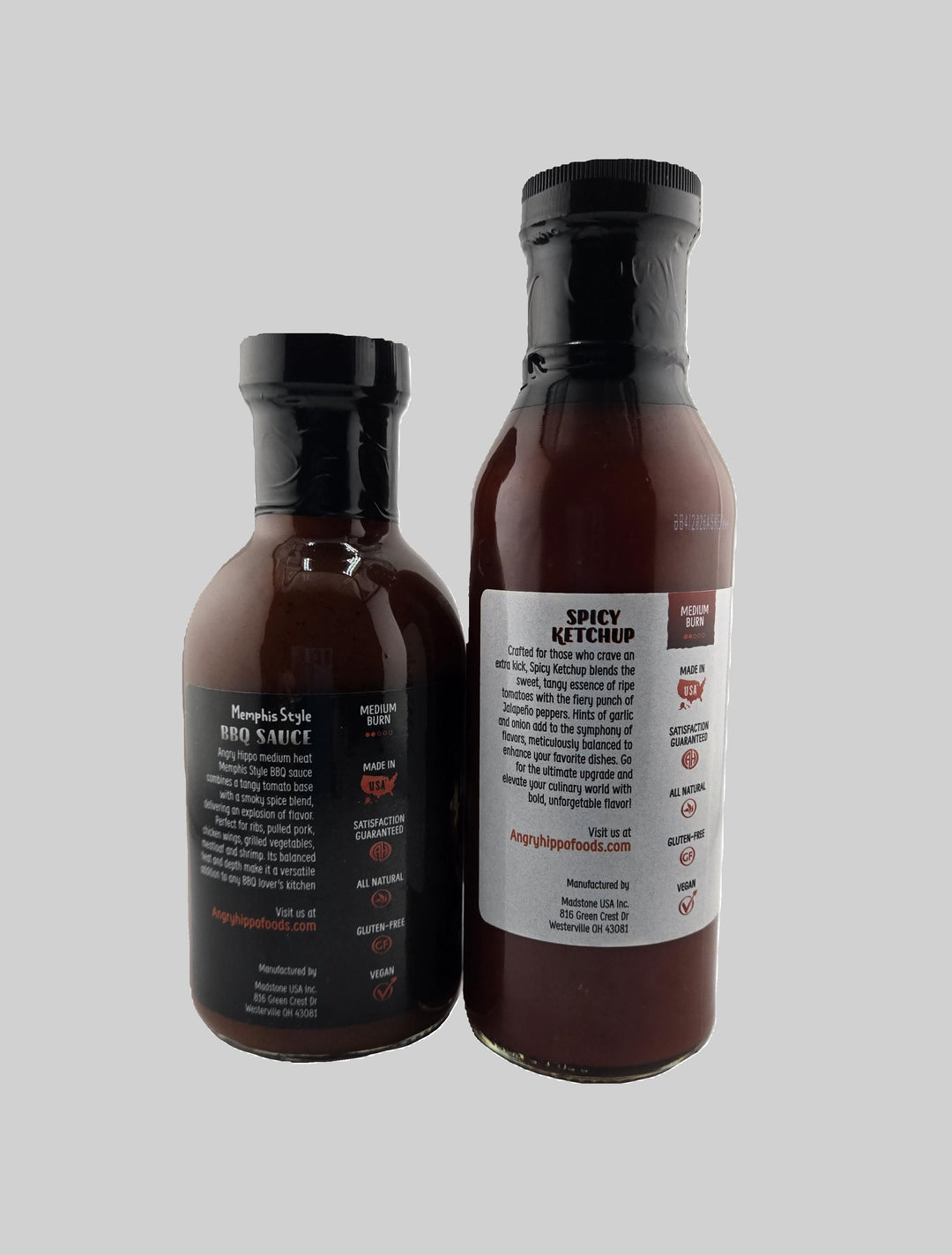 2 Pack - 1 bottle of Gourmet Memphis Style BBQ Sauce and 1 bottle of Gourmet Spicy Ketchup